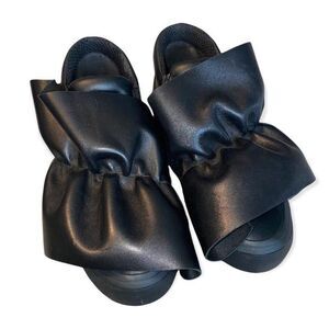 MSGM Oversized Ruffle Front Leather Skate Slip-ons Size 5 NEW